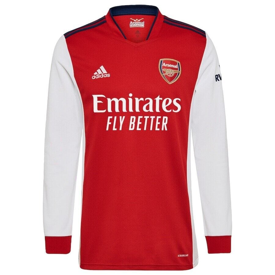 Official Arsenal adidas 2021/22 Home Long Sleeve Jersey - Red/White front