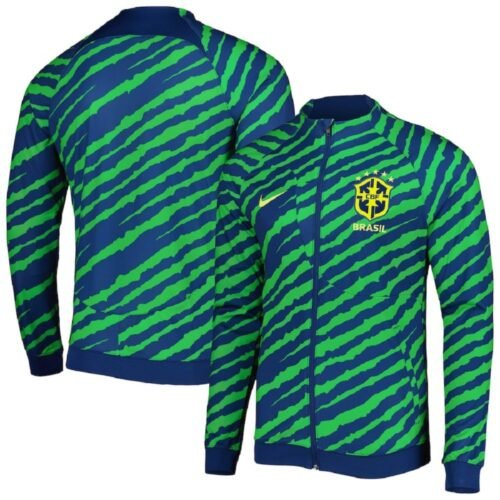 Brazil National Team Nike Academy Pro Anthem Performance Raglan Full-Zip Jacket - Blue/Green 1