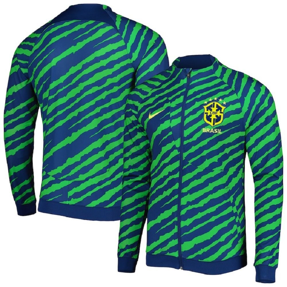 Brazil National Team Nike Academy Pro Anthem Performance Raglan Full-Zip Jacket - Blue/Green 1