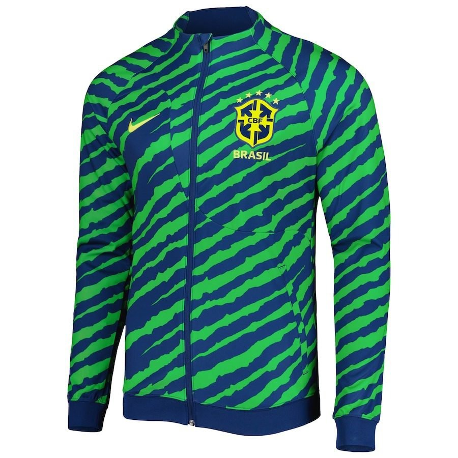 Brazil National Team Nike Academy Pro Anthem Performance Raglan Full-Zip Jacket - Blue/Green 3