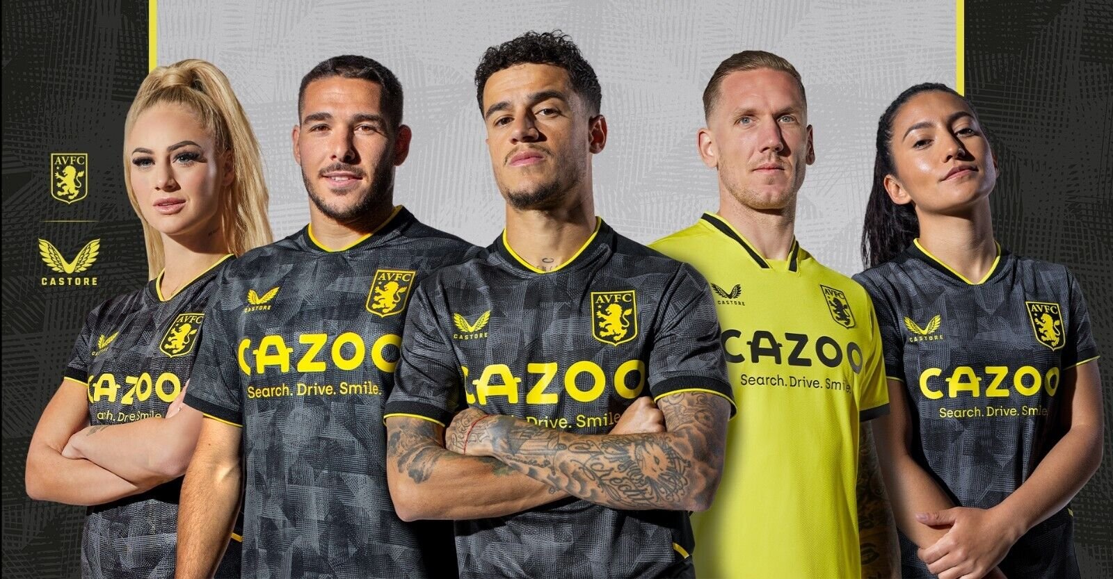 Official Aston Villa Third Pro Jersey 2022/2023 Black/Yellow 2